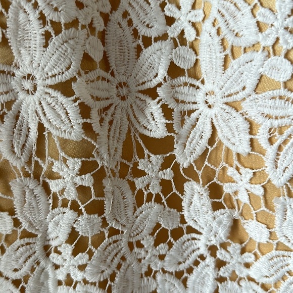 Vintage BEN MARC Cream Overlay Fitted Midi Skirt - Picture 5 of 6